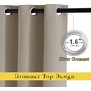 image:imageNICETOWN Blackout Short Curtains for Kitchen  Thermal Insulated Solid Grommet Top Room Darkening Curtain PanelsDraperies for BedroomCafe Taupe 1 Pair 34 x 50 Inch
