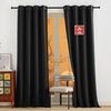 image:imageNICETOWN Flame Resistant Black Curtains 108 inch Long 2 Panels for Library and Theater Extra Long Blackout Privacy Protection Heavy Duty Window Treatment for College NFPA 701 W52 x L108Black