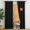 image:imageNICETOWN Flame Resistant Black Curtains 108 inch Long 2 Panels for Library and Theater Extra Long Blackout Privacy Protection Heavy Duty Window Treatment for College NFPA 701 W52 x L108Black