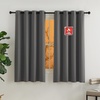 image:imageNICETOWN Flame Resistant Black Curtains 108 inch Long 2 Panels for Library and Theater Extra Long Blackout Privacy Protection Heavy Duty Window Treatment for College NFPA 701 W52 x L108Grey