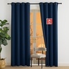 image:imageNICETOWN Flame Resistant Black Curtains 108 inch Long 2 Panels for Library and Theater Extra Long Blackout Privacy Protection Heavy Duty Window Treatment for College NFPA 701 W52 x L108Navy Blue