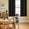 image:imageNICETOWN Flame Resistant Black Curtains 108 inch Long 2 Panels for Library and Theater Extra Long Blackout Privacy Protection Heavy Duty Window Treatment for College NFPA 701 W52 x L108Black