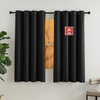 image:imageNICETOWN Flame Resistant Black Curtains 108 inch Long 2 Panels for Library and Theater Extra Long Blackout Privacy Protection Heavy Duty Window Treatment for College NFPA 701 W52 x L108Black