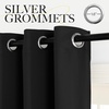 image:imageNICETOWN Flame Resistant Black Curtains 108 inch Long 2 Panels for Library and Theater Extra Long Blackout Privacy Protection Heavy Duty Window Treatment for College NFPA 701 W52 x L108Black