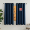 image:imageNICETOWN Flame Resistant Black Curtains 108 inch Long 2 Panels for Library and Theater Extra Long Blackout Privacy Protection Heavy Duty Window Treatment for College NFPA 701 W52 x L108Navy Blue