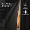image:imageNICETOWN Flame Resistant Black Curtains 108 inch Long 2 Panels for Library and Theater Extra Long Blackout Privacy Protection Heavy Duty Window Treatment for College NFPA 701 W52 x L108Grey