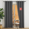 image:imageNICETOWN Flame Resistant Black Curtains 108 inch Long 2 Panels for Library and Theater Extra Long Blackout Privacy Protection Heavy Duty Window Treatment for College NFPA 701 W52 x L108Grey