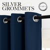 image:imageNICETOWN Flame Resistant Black Curtains 108 inch Long 2 Panels for Library and Theater Extra Long Blackout Privacy Protection Heavy Duty Window Treatment for College NFPA 701 W52 x L108Navy Blue