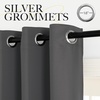 image:imageNICETOWN Flame Resistant Black Curtains 108 inch Long 2 Panels for Library and Theater Extra Long Blackout Privacy Protection Heavy Duty Window Treatment for College NFPA 701 W52 x L108Grey