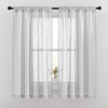image:imageNICETOWN White Sheer Bathroom Curtains 48 inches Long Rod Pocket amp Back Tab Semi Sheer Faux Linen Privacy Window Treatments Light Filtering Drapes for Kitchen W29 x L48 2 PanelsSilver Grey
