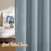 image:imageNICETOWN White Sheer Bathroom Curtains 48 inches Long Rod Pocket amp Back Tab Semi Sheer Faux Linen Privacy Window Treatments Light Filtering Drapes for Kitchen W29 x L48 2 PanelsLinen Mist Blue