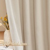 image:imageNICETOWN White Sheer Bathroom Curtains 48 inches Long Rod Pocket amp Back Tab Semi Sheer Faux Linen Privacy Window Treatments Light Filtering Drapes for Kitchen W29 x L48 2 PanelsLinen Cream