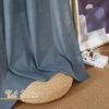 image:imageNICETOWN White Sheer Bathroom Curtains 48 inches Long Rod Pocket amp Back Tab Semi Sheer Faux Linen Privacy Window Treatments Light Filtering Drapes for Kitchen W29 x L48 2 PanelsLinen Stone Blue