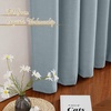 image:imageNICETOWN White Sheer Bathroom Curtains 48 inches Long Rod Pocket amp Back Tab Semi Sheer Faux Linen Privacy Window Treatments Light Filtering Drapes for Kitchen W29 x L48 2 PanelsLinen Mist Blue