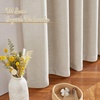 image:imageNICETOWN White Sheer Bathroom Curtains 48 inches Long Rod Pocket amp Back Tab Semi Sheer Faux Linen Privacy Window Treatments Light Filtering Drapes for Kitchen W29 x L48 2 PanelsLinen Cream