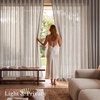 image:imageNICETOWN White Sheer Bathroom Curtains 48 inches Long Rod Pocket amp Back Tab Semi Sheer Faux Linen Privacy Window Treatments Light Filtering Drapes for Kitchen W29 x L48 2 PanelsBirch