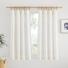 image:imageNICETOWN White Sheer Bathroom Curtains 48 inches Long Rod Pocket amp Back Tab Semi Sheer Faux Linen Privacy Window Treatments Light Filtering Drapes for Kitchen W29 x L48 2 PanelsLinen