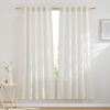 image:imageNICETOWN White Sheer Bathroom Curtains 48 inches Long Rod Pocket amp Back Tab Semi Sheer Faux Linen Privacy Window Treatments Light Filtering Drapes for Kitchen W29 x L48 2 PanelsLinen