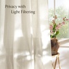 image:imageNICETOWN White Sheer Bathroom Curtains 48 inches Long Rod Pocket amp Back Tab Semi Sheer Faux Linen Privacy Window Treatments Light Filtering Drapes for Kitchen W29 x L48 2 PanelsLinen