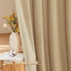 image:imageNICETOWN White Sheer Bathroom Curtains 48 inches Long Rod Pocket amp Back Tab Semi Sheer Faux Linen Privacy Window Treatments Light Filtering Drapes for Kitchen W29 x L48 2 PanelsLinen Brown