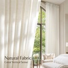 image:imageNICETOWN White Sheer Bathroom Curtains 48 inches Long Rod Pocket amp Back Tab Semi Sheer Faux Linen Privacy Window Treatments Light Filtering Drapes for Kitchen W29 x L48 2 PanelsLinen