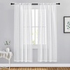 image:imageNICETOWN White Sheer Bathroom Curtains 48 inches Long Rod Pocket amp Back Tab Semi Sheer Faux Linen Privacy Window Treatments Light Filtering Drapes for Kitchen W29 x L48 2 PanelsWhite