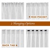 image:imageNICETOWN White Sheer Bathroom Curtains 48 inches Long Rod Pocket amp Back Tab Semi Sheer Faux Linen Privacy Window Treatments Light Filtering Drapes for Kitchen W29 x L48 2 PanelsSilver Grey