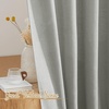 image:imageNICETOWN White Sheer Bathroom Curtains 48 inches Long Rod Pocket amp Back Tab Semi Sheer Faux Linen Privacy Window Treatments Light Filtering Drapes for Kitchen W29 x L48 2 PanelsLinen Gray