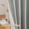 image:imageNICETOWN White Sheer Bathroom Curtains 48 inches Long Rod Pocket amp Back Tab Semi Sheer Faux Linen Privacy Window Treatments Light Filtering Drapes for Kitchen W29 x L48 2 PanelsLinen Gray