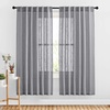 image:imageNICETOWN White Sheer Bathroom Curtains 48 inches Long Rod Pocket amp Back Tab Semi Sheer Faux Linen Privacy Window Treatments Light Filtering Drapes for Kitchen W29 x L48 2 PanelsGrey