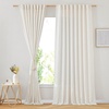 image:imageNICETOWN White Sheer Bathroom Curtains 48 inches Long Rod Pocket amp Back Tab Semi Sheer Faux Linen Privacy Window Treatments Light Filtering Drapes for Kitchen W29 x L48 2 PanelsLinen