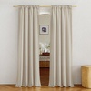 image:imageNICETOWN White Sheer Bathroom Curtains 48 inches Long Rod Pocket amp Back Tab Semi Sheer Faux Linen Privacy Window Treatments Light Filtering Drapes for Kitchen W29 x L48 2 PanelsLinen Light Taupe