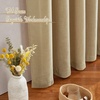 image:imageNICETOWN White Sheer Bathroom Curtains 48 inches Long Rod Pocket amp Back Tab Semi Sheer Faux Linen Privacy Window Treatments Light Filtering Drapes for Kitchen W29 x L48 2 PanelsLinen Brown