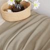 image:imageNICETOWN White Sheer Bathroom Curtains 48 inches Long Rod Pocket amp Back Tab Semi Sheer Faux Linen Privacy Window Treatments Light Filtering Drapes for Kitchen W29 x L48 2 PanelsLinen Taupe