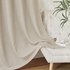 image:imageNICETOWN White Sheer Bathroom Curtains 48 inches Long Rod Pocket amp Back Tab Semi Sheer Faux Linen Privacy Window Treatments Light Filtering Drapes for Kitchen W29 x L48 2 PanelsLinen Light Taupe
