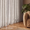 image:imageNICETOWN White Sheer Bathroom Curtains 48 inches Long Rod Pocket amp Back Tab Semi Sheer Faux Linen Privacy Window Treatments Light Filtering Drapes for Kitchen W29 x L48 2 PanelsBirch
