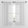 image:imageNICETOWN White Sheer Bathroom Curtains 48 inches Long Rod Pocket amp Back Tab Semi Sheer Faux Linen Privacy Window Treatments Light Filtering Drapes for Kitchen W29 x L48 2 PanelsSilver Grey