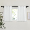image:imageNICETOWN White Sheer Bathroom Curtains 48 inches Long Rod Pocket amp Back Tab Semi Sheer Faux Linen Privacy Window Treatments Light Filtering Drapes for Kitchen W29 x L48 2 PanelsWhite