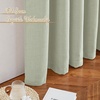 image:imageNICETOWN White Sheer Bathroom Curtains 48 inches Long Rod Pocket amp Back Tab Semi Sheer Faux Linen Privacy Window Treatments Light Filtering Drapes for Kitchen W29 x L48 2 PanelsLinen Sage Green
