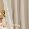 image:imageNICETOWN White Sheer Bathroom Curtains 48 inches Long Rod Pocket amp Back Tab Semi Sheer Faux Linen Privacy Window Treatments Light Filtering Drapes for Kitchen W29 x L48 2 PanelsLinen Cream