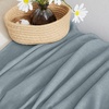 image:imageNICETOWN White Sheer Bathroom Curtains 48 inches Long Rod Pocket amp Back Tab Semi Sheer Faux Linen Privacy Window Treatments Light Filtering Drapes for Kitchen W29 x L48 2 PanelsLinen Mist Blue