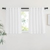 image:imageNICETOWN White Sheer Bathroom Curtains 48 inches Long Rod Pocket amp Back Tab Semi Sheer Faux Linen Privacy Window Treatments Light Filtering Drapes for Kitchen W29 x L48 2 PanelsWhite