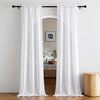 image:imageNICETOWN White Sheer Bathroom Curtains 48 inches Long Rod Pocket amp Back Tab Semi Sheer Faux Linen Privacy Window Treatments Light Filtering Drapes for Kitchen W29 x L48 2 PanelsWhite