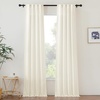 image:imageNICETOWN White Sheer Bathroom Curtains 48 inches Long Rod Pocket amp Back Tab Semi Sheer Faux Linen Privacy Window Treatments Light Filtering Drapes for Kitchen W29 x L48 2 PanelsNatural