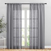 image:imageNICETOWN White Sheer Bathroom Curtains 48 inches Long Rod Pocket amp Back Tab Semi Sheer Faux Linen Privacy Window Treatments Light Filtering Drapes for Kitchen W29 x L48 2 PanelsGrey