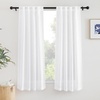 image:imageNICETOWN White Sheer Bathroom Curtains 48 inches Long Rod Pocket amp Back Tab Semi Sheer Faux Linen Privacy Window Treatments Light Filtering Drapes for Kitchen W29 x L48 2 PanelsWhite