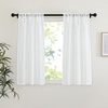 image:imageNICETOWN White Sheer Bathroom Curtains 48 inches Long Rod Pocket amp Back Tab Semi Sheer Faux Linen Privacy Window Treatments Light Filtering Drapes for Kitchen W29 x L48 2 PanelsWhite