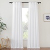 image:imageNICETOWN White Sheer Bathroom Curtains 48 inches Long Rod Pocket amp Back Tab Semi Sheer Faux Linen Privacy Window Treatments Light Filtering Drapes for Kitchen W29 x L48 2 PanelsWhite
