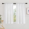 image:imageNICETOWN White Sheer Bathroom Curtains 48 inches Long Rod Pocket amp Back Tab Semi Sheer Faux Linen Privacy Window Treatments Light Filtering Drapes for Kitchen W29 x L48 2 PanelsWhite