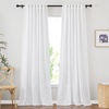 image:imageNICETOWN White Sheer Bathroom Curtains 48 inches Long Rod Pocket amp Back Tab Semi Sheer Faux Linen Privacy Window Treatments Light Filtering Drapes for Kitchen W29 x L48 2 PanelsWhite